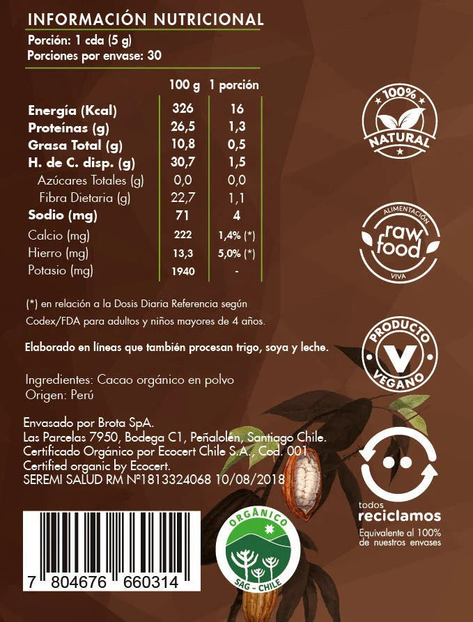🍫 Cacao en Polvo Orgánico – Puro placer de la tierra