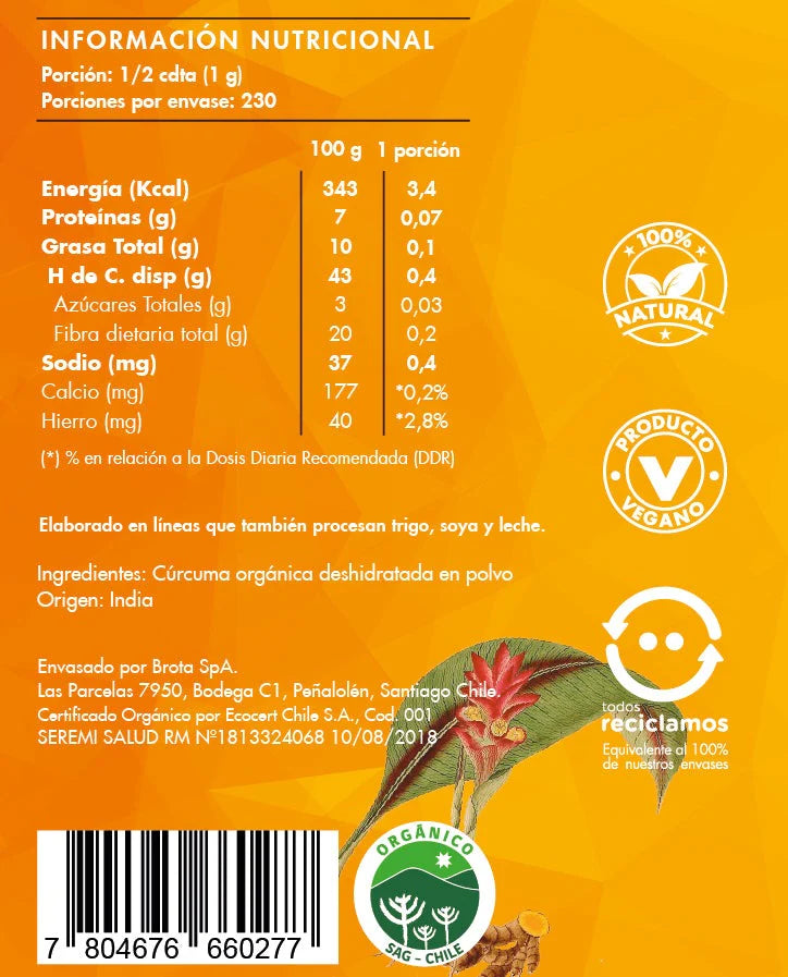 ✨ Cúrcuma en Polvo – Raíz dorada para cuerpo y mente