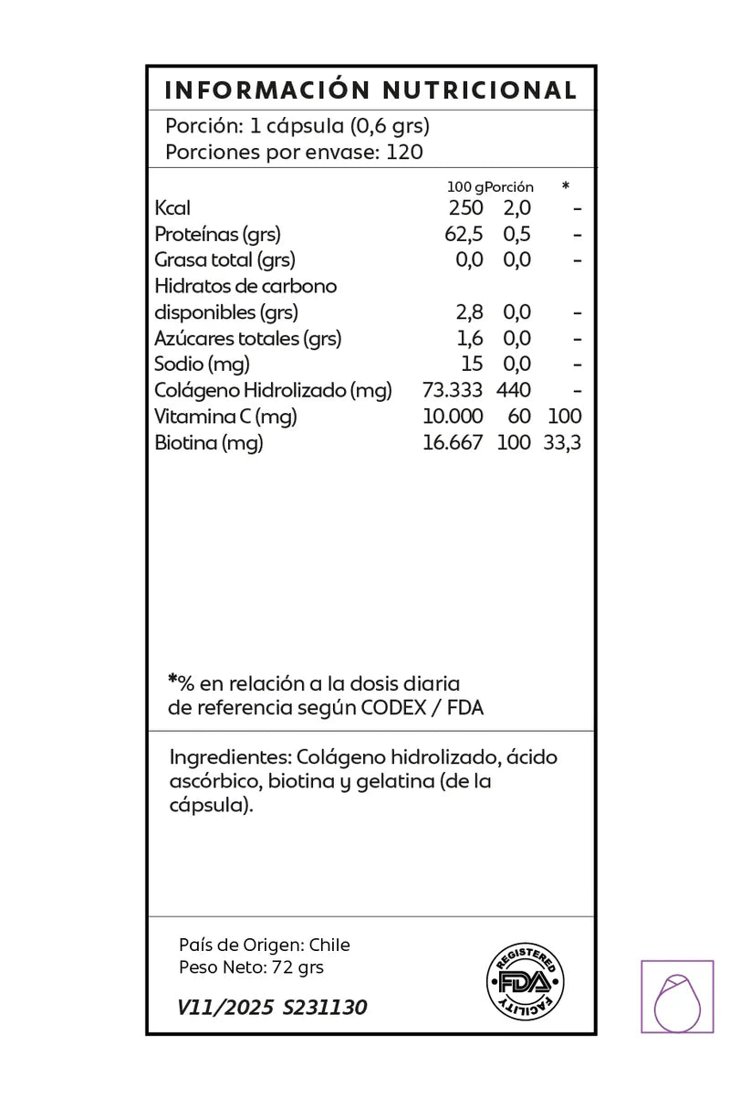 💅 Biotina + Colágeno + Vitamina C – 60 cápsulas